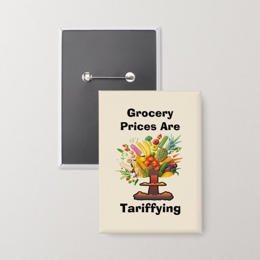 Die Lebensmittelpreise sind Button (Vorderseite/Rückseite)