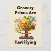 Die Lebensmittelpreise sind Postkarte (Vorderseite)