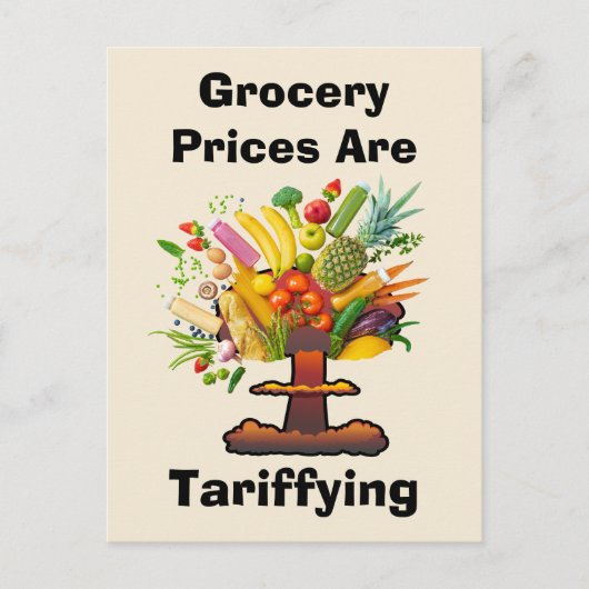 Die Lebensmittelpreise sind Postkarte (Vorderseite)