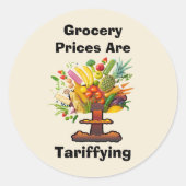 Die Lebensmittelpreise sind Runder Aufkleber (Vorderseite)