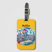 Die lebhaften Sehenswürdigkeiten New Jerseys entla Gepäckanhänger (Vorderseite Vertikal)