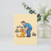 Die Leckerei gibt dem Bauchkautschuk den Vater Postkarte (Stehend Vorderseite)