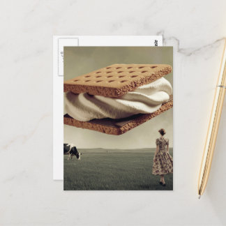 Die Leckerei mit der fliegenden Schokoladencreme Postkarte
