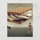 Die Leckerei mit der fliegenden Schokoladencreme Postkarte (Vorderseite)