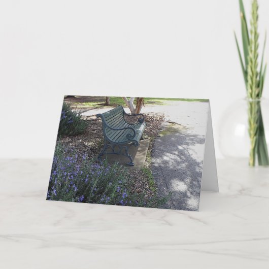 Die leere Bank und Rosemary Bush Dankeskarte (Vorderseite)