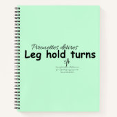 Die Leg Hold dreht weiche Münze und schwarz Notizblock (Vorderseite)