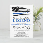 Die Legend Police Thin Blue Line Rentirement Einladung (Stehend Vorderseite)