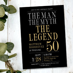 Die Legende, der Mythos, der Mann - 50. Geburtstag Einladung