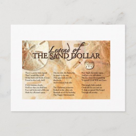 Die Legende des Sand-Dollars Postkarte (Vorderseite)