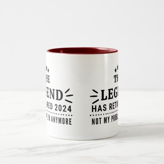 Die Legende hat 2024 nicht mein Prob-Ruhestand auf Zweifarbige Tasse (Mittel)