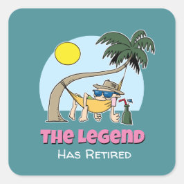 Die Legende hat den lustigen Chill-Hammock-Cartoon Quadratischer Aufkleber