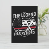 Die Legende hat die Ruhestandsregelung für Feuerwe Einladung (Stehend Vorderseite)