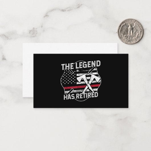 Die Legende hat die Ruhestandsregelung für Feuerwe Mitteilungskarte (Vorderseite/Rückseite Beispiel)