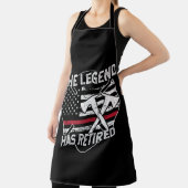 Die Legende hat die Ruhestandsregelung für Feuerwe Schürze (InSitu)