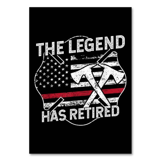 Die Legende hat die Ruhestandsregelung für Feuerwe Tischnummer (Vorderseite)