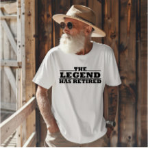 Die Legende hat lustige Ruhestandsangebote veröffe