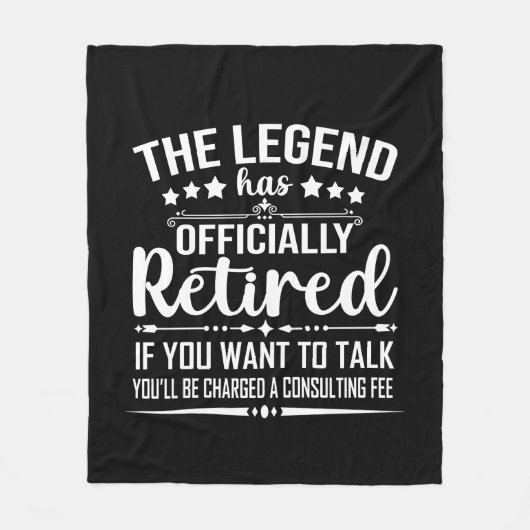 Die Legende hat offiziell den unsicheren Ruhestand Fleecedecke (Vorderseite)