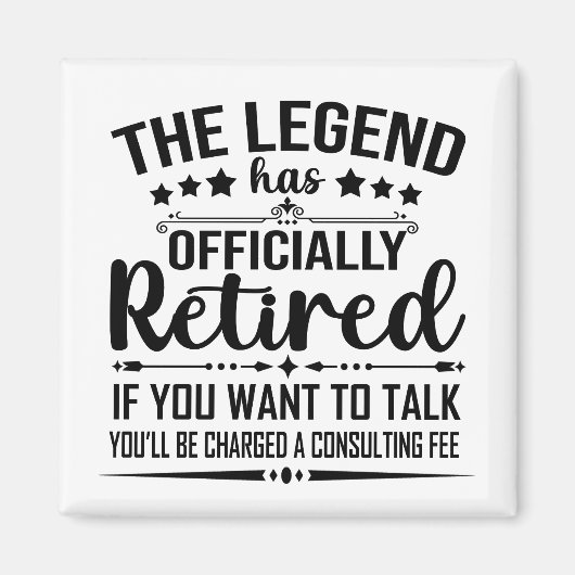 Die Legende hat offiziell den unsicheren Ruhestand Magnet (Vorne)
