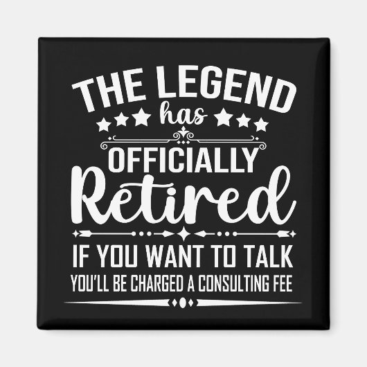 Die Legende hat offiziell den unsicheren Ruhestand Magnet (Vorne)