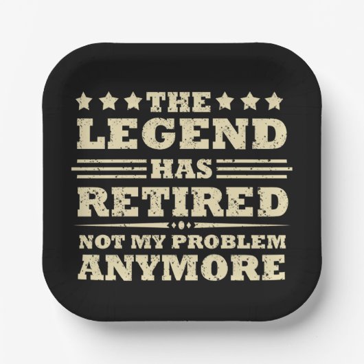 Die Legende hat offiziell den unsicheren Ruhestand Pappteller (Vorderseite)