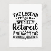 Die Legende hat offiziell den unsicheren Ruhestand Postkarte (Vorderseite)