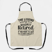 Die Legende hat offiziell den unsicheren Ruhestand Schürze (Vorderseite)