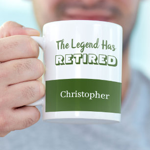 Die Legende hat sich grünen weißen Ruhestand Kaffeetasse