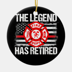 Die Legende Hat Sich Zur Ruhe Gesetzt Feuerwehrman Keramik Ornament