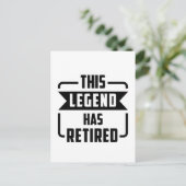 die Legende hat T - Shirt in Rente gestellt Ankündigungspostkarte (Stehend Vorderseite)