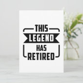 die Legende hat T - Shirt in Rente gestellt Einladung (Stehend Vorderseite)