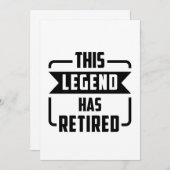 die Legende hat T - Shirt in Rente gestellt Einladung (Vorne/Hinten)
