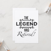 Die Legende ist erschöpft Karte (Vorderseite/Rückseite Beispiel)