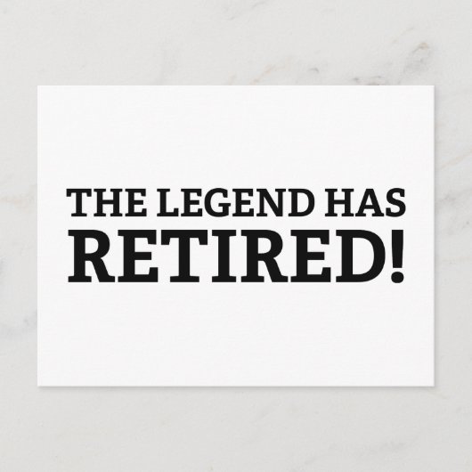 Die Legende ist erschöpft Postkarte (Vorderseite)