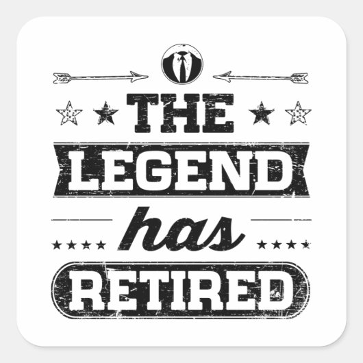 Die Legende ist erschöpft Quadratischer Aufkleber (Vorderseite)