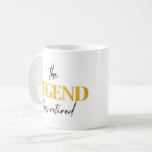 Die Legende ist erschöpft, schwarz und Gold Kaffeetasse (Vorderseite Links)