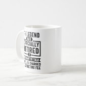 Die Legende ist im Ruhestand - Rentengeschenk für Kaffeetasse (Vorderseite Links)