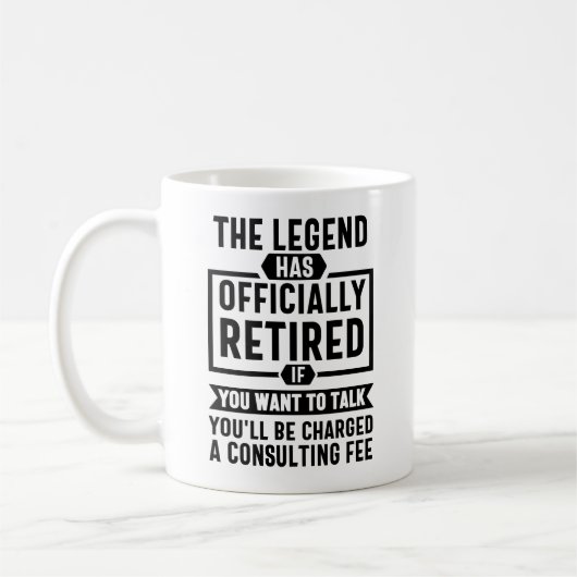 Die Legende ist im Ruhestand - Rentengeschenk für Kaffeetasse (Links)