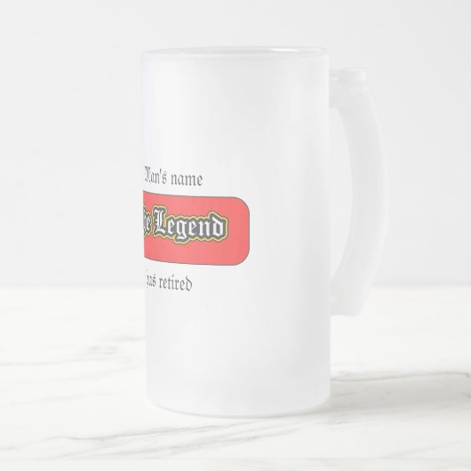 Die Legende ist in Rente gegangen Mattglas Bierglas (VorderseiteRechts)
