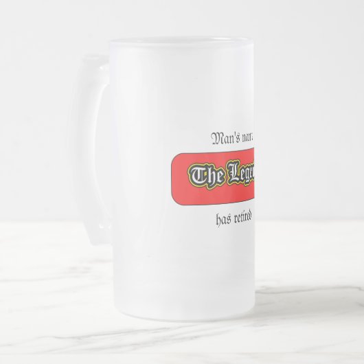 Die Legende ist in Rente gegangen Mattglas Bierglas (Vorderseite Links)