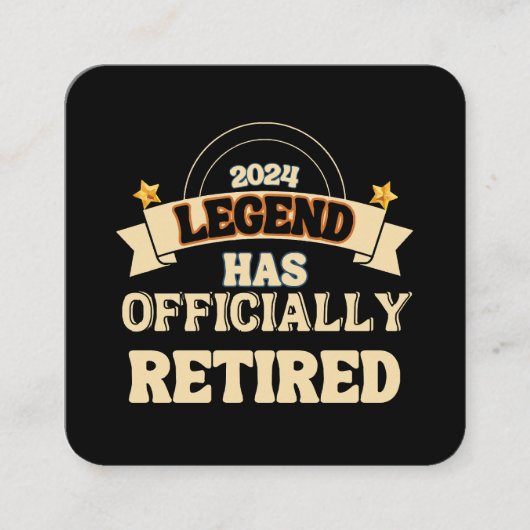 Die Legende ist offiziell in Rente gegangen Quadratische Visitenkarte (Vorderseite)
