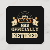 Die Legende ist offiziell in Rente gegangen Quadratische Visitenkarte (Rückseite)