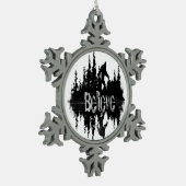 Die Legende Sasquatch, Big Foot Lake Reflection Schneeflocken Zinn-Ornament (Links)