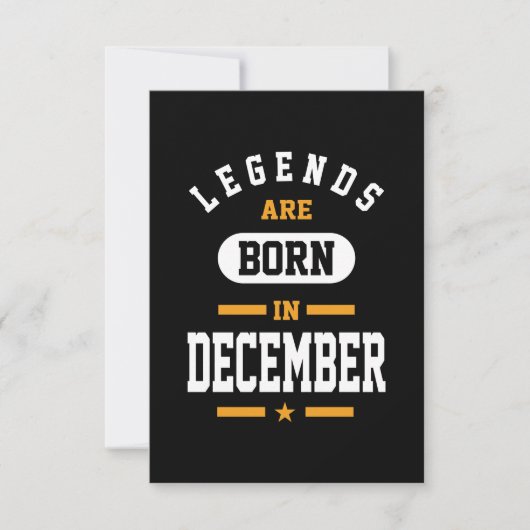 Die Legenden sind im Dezember Geboren RSVP Karte (Vorderseite)