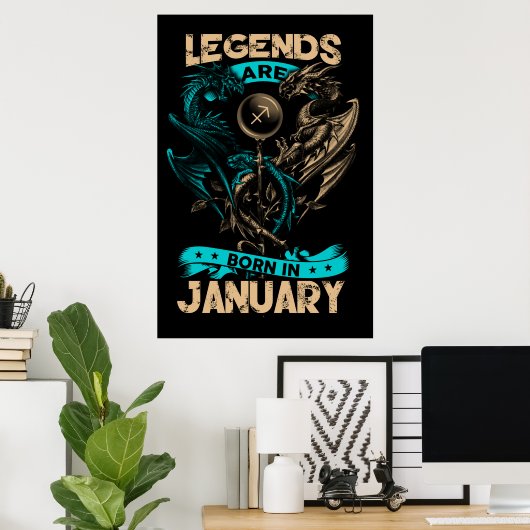 Die Legenden sind im Januar Geboren Poster (Heimbüro)