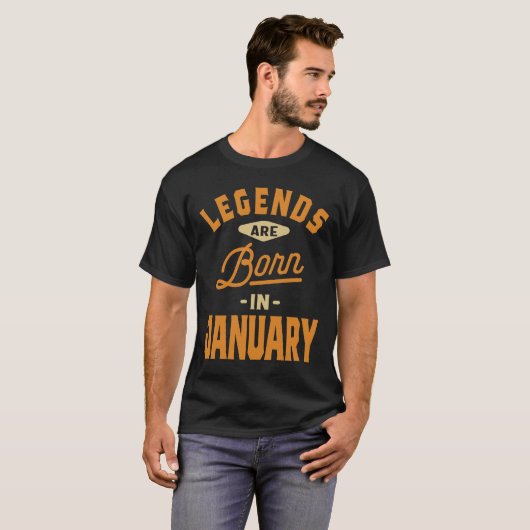 Die Legenden sind im Januar Geboren T-Shirt (Vorne ganz)