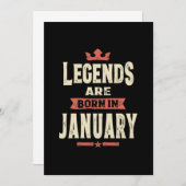 Die Legenden sind im Januar - Januar - Geburtstag  Dankeskarte (Vorne/Hinten)