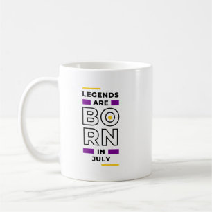 Die Legenden sind im Juli geboren. Kaffeemaschine Kaffeetasse
