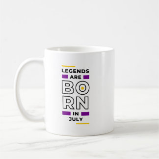 Die Legenden sind im Juli geboren. Kaffeemaschine  Kaffeetasse
