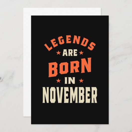 Die Legenden sind im November - November zum Gebur Dankeskarte (Vorne/Hinten)