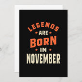 Die Legenden sind im November - November zum Gebur Einladung (Vorne/Hinten)